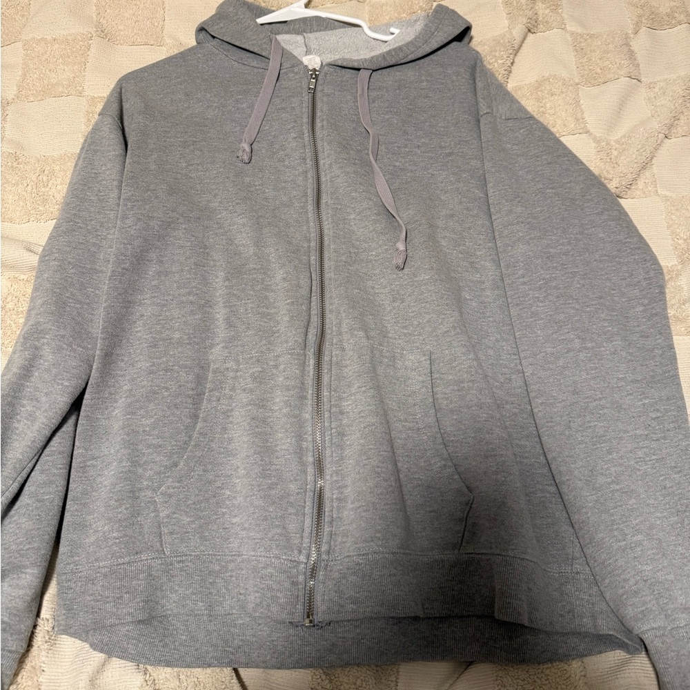 Gray Zip-Up Hoodie